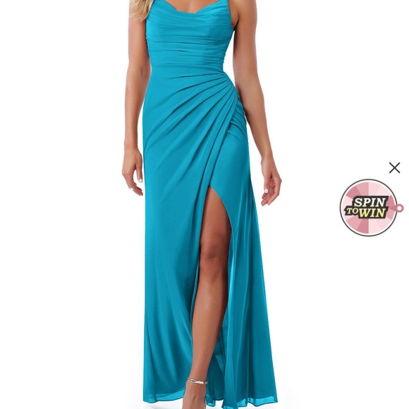 Azazie Dress Jade Size 10 - Picture 5 of 8